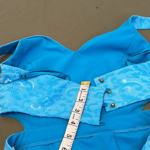 CHAMPAGNE & STRAWBERRY 🍓 V neck backless BEAUTIFULL Womens DRESS size SMALL - Picture 16 of 16